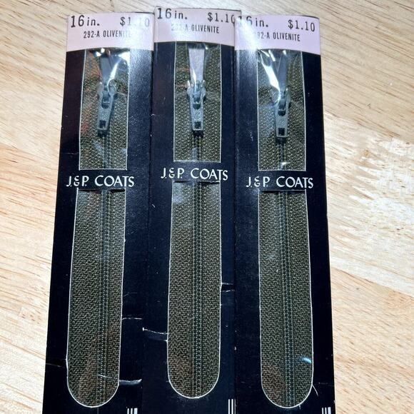 Flex Zip 16" All Purpose Zipper Lot Of 3-J&P Coats Dark Brown - Picture 2 of 4